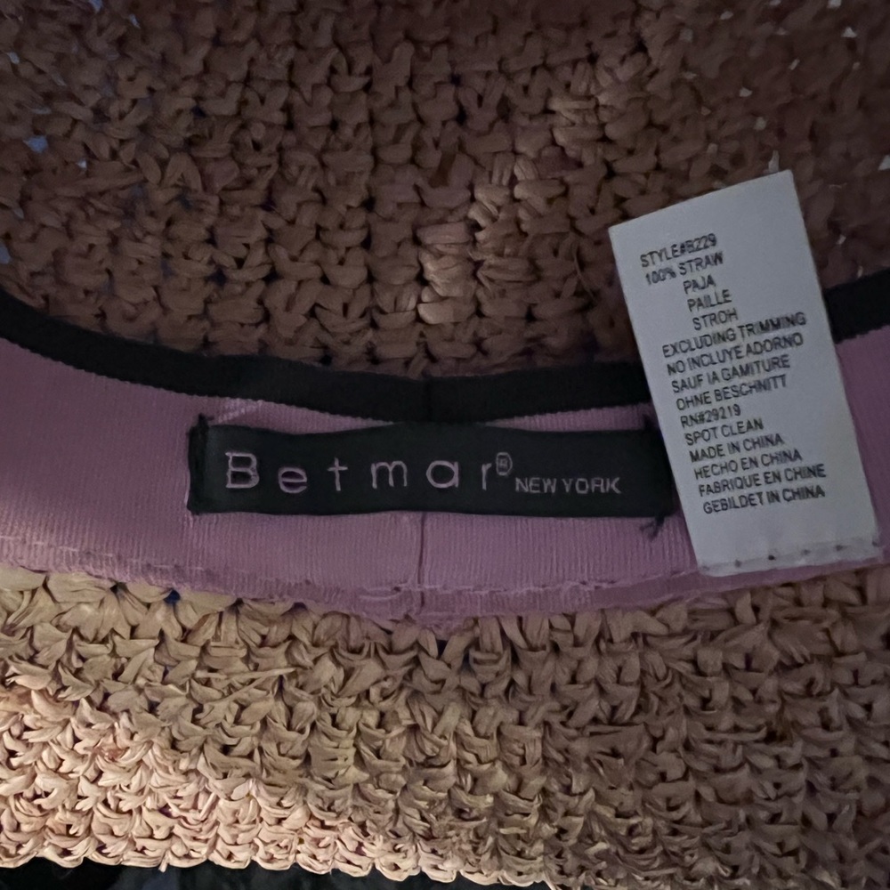 Betmar Tan Straw Hat with Pink Band - Picture 10 of 13